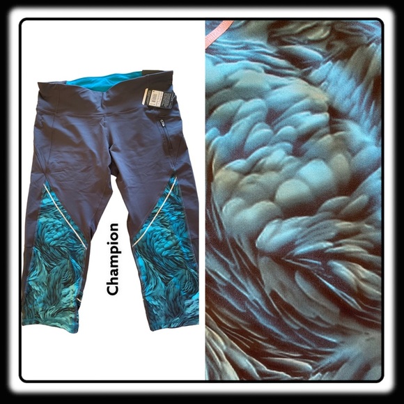 NWT Champion black with Blue floral accents. Size XL. - Picture 1 of 6